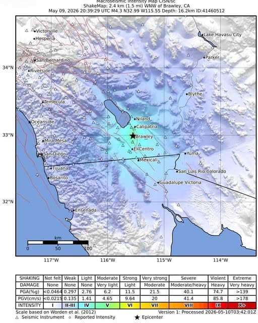 Siguen sacudidas en California que se sienten en Baja California