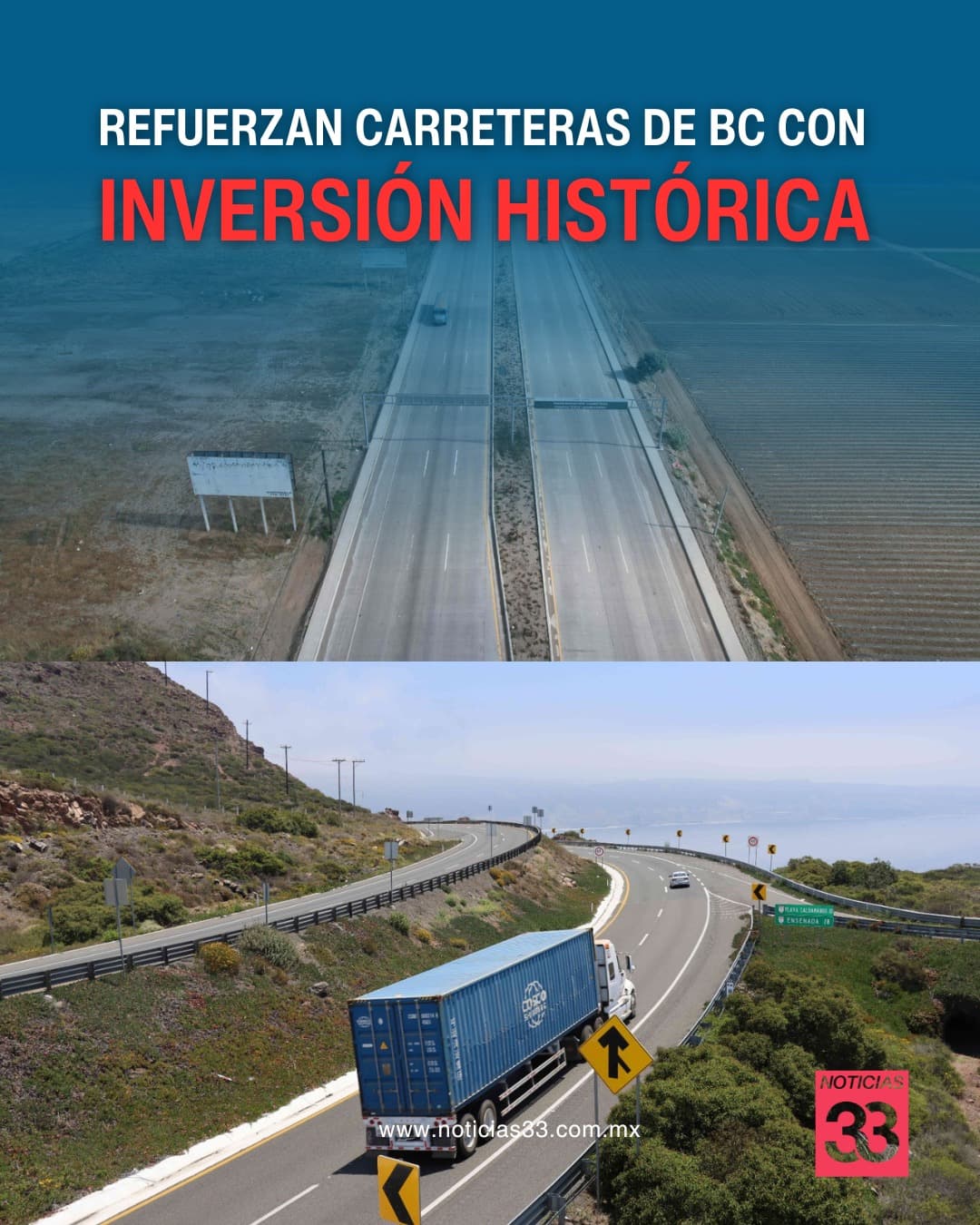 A 135 años de su creación, la SICT fortalece la red carretera de Baja California
